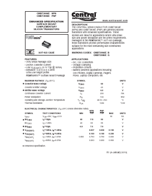 CMBT3906E Datasheet PDF Central Semiconductor