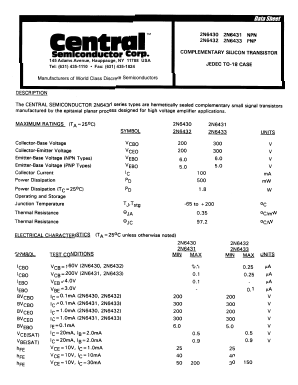 2N6433 Datasheet PDF Central Semiconductor