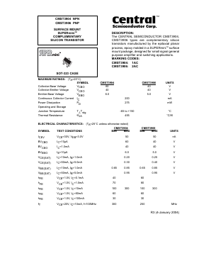 CMST3906 Datasheet PDF Central Semiconductor
