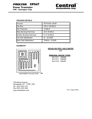 CP547 Datasheet PDF Central Semiconductor