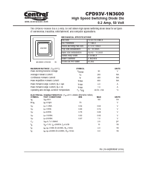 CPD93V-1N3600 Datasheet PDF Central Semiconductor