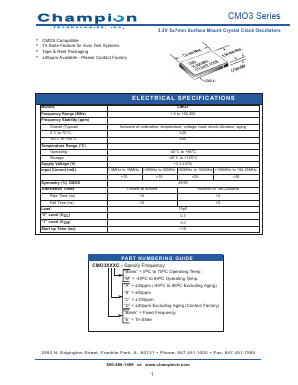 CMO3BEC Datasheet PDF Champion Microelectronic