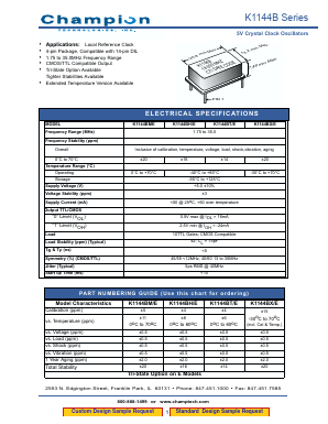 K1144B Datasheet PDF Champion Microelectronic
