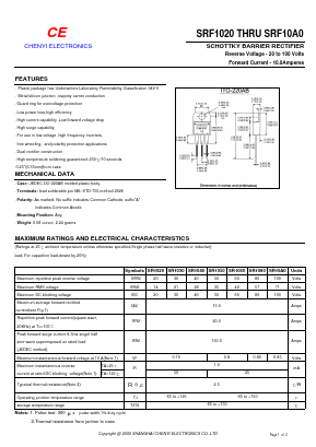 SRF1030 Datasheet PDF CHENG-YI ELECTRONIC CO., LTD.