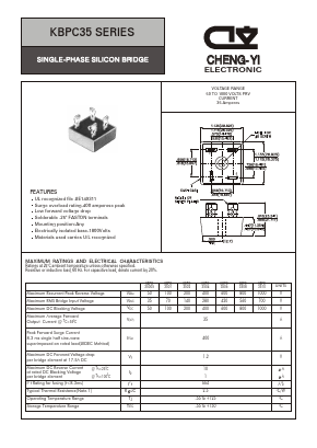 KBPC35 Datasheet PDF CHENG-YI ELECTRONIC CO., LTD.