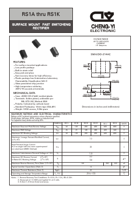 RS1A Datasheet PDF CHENG-YI ELECTRONIC CO., LTD.