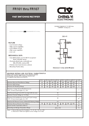 FR101 Datasheet PDF CHENG-YI ELECTRONIC CO., LTD.