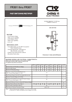 FR301 Datasheet PDF CHENG-YI ELECTRONIC CO., LTD.