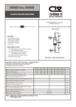 1N5400 Datasheet PDF CHENG-YI ELECTRONIC CO., LTD.