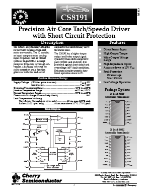 CS8191XDWFR20 Datasheet PDF Cherry semiconductor
