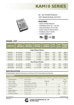 KAM10503D Datasheet PDF CHINFA ELECTRONICS