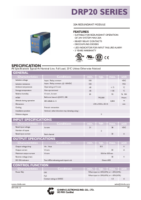 DRP20 Datasheet PDF CHINFA ELECTRONICS