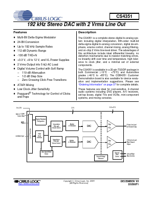 CS4351-DZZR Datasheet PDF Cirrus Logic