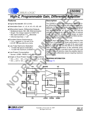 CS3302-IS Datasheet PDF Cirrus Logic