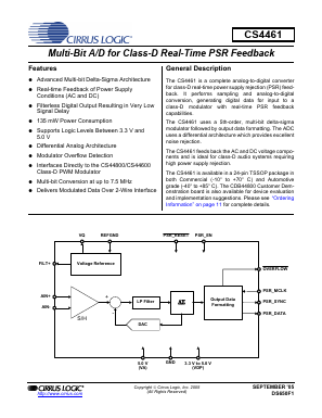 CS4461-DZZR Datasheet PDF Cirrus Logic