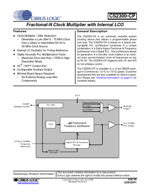 CS2300-CP Datasheet PDF Cirrus Logic