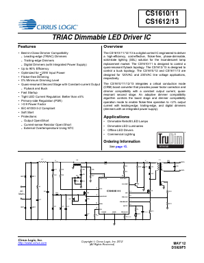 CS1610 Datasheet PDF Cirrus Logic
