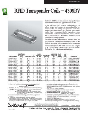 4308RV Datasheet PDF Coilcraft Inc