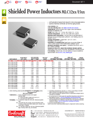 MLC1555-302MLD Datasheet PDF Coilcraft Inc