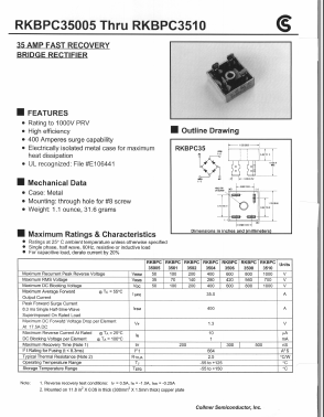 RKBPC3501 Datasheet PDF Collmer Semiconductor