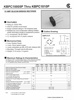 KBPC1004P Datasheet PDF Collmer Semiconductor