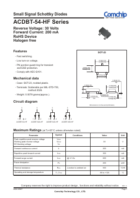ACDBT-54-HF Datasheet PDF ComChip