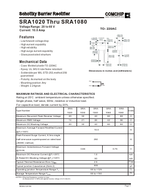 SRA1020 Datasheet PDF ComChip