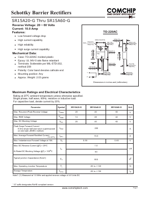SR15A40-G Datasheet PDF ComChip