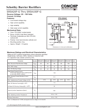 SR5A100F-G Datasheet PDF ComChip