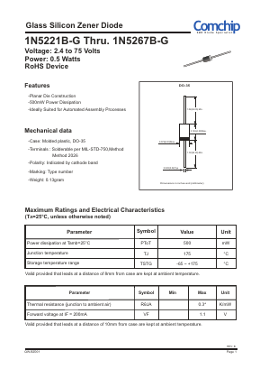 1N5252B-G Datasheet PDF ComChip
