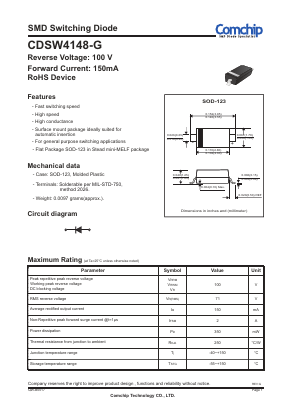 CDSW4148-G Datasheet PDF ComChip
