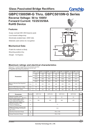 GBPC1506W-G Datasheet PDF ComChip
