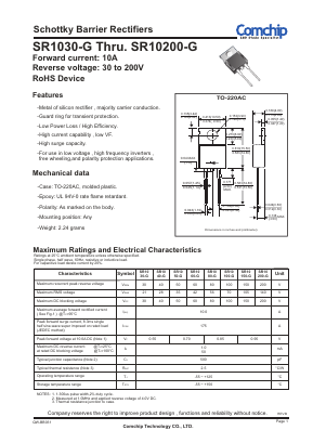 SR1060-G Datasheet PDF ComChip