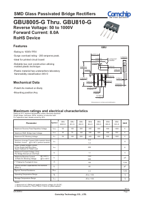 GBU8005-G Datasheet PDF ComChip