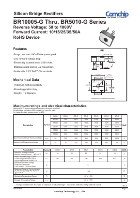 BR50005-G Datasheet PDF ComChip