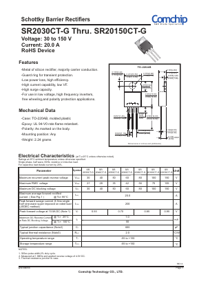 SR2080CT-G Datasheet PDF ComChip