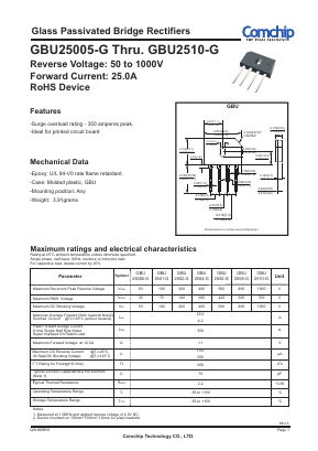 GBU2510-G Datasheet PDF ComChip