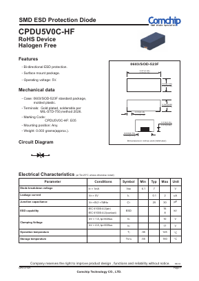 CPDU5V0C-HF Datasheet PDF ComChip