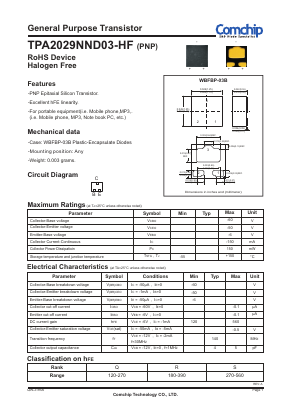 TPA2029NND03-HF Datasheet PDF ComChip