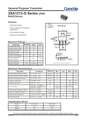 2SA1213O-G Datasheet PDF ComChip