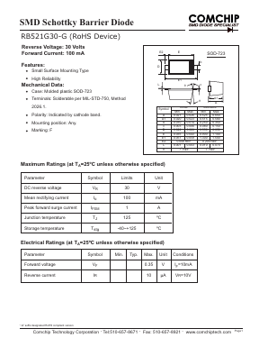 RB521G30-G Datasheet PDF ComChip