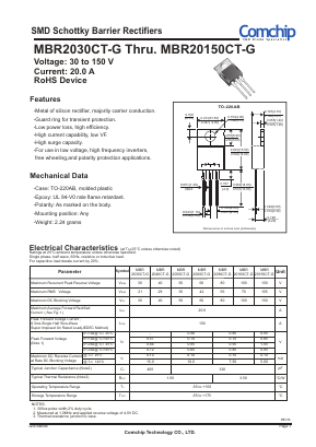 MBR20150CT-G Datasheet PDF ComChip