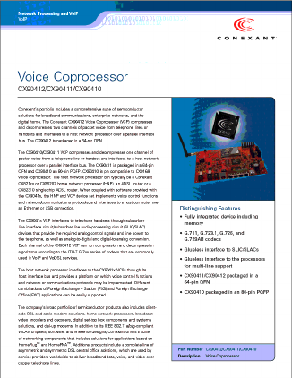 CX90410 Datasheet PDF Conexant Systems