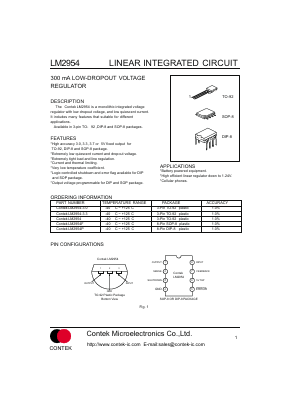 LM2954 Datasheet PDF Contek Microelectronics
