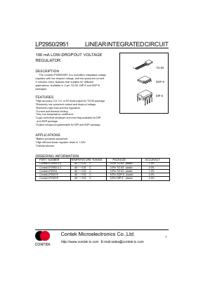 LP2950 Datasheet PDF Contek Microelectronics