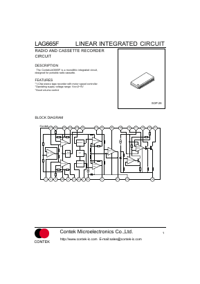 LAG665F Datasheet PDF Contek Microelectronics