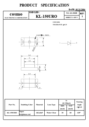 KL-150URO Datasheet PDF COSMO Electronics