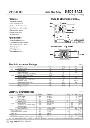 KSD215AC8 Datasheet PDF COSMO Electronics
