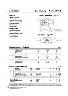KSA240AC8 Datasheet PDF COSMO Electronics