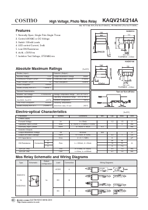 KAQV214A Datasheet PDF COSMO Electronics